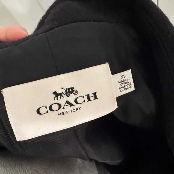 Rare Coach Star Studs Black Wool Coat in size XS, excellent condition. - Picture 3 of 4